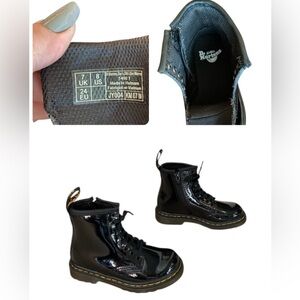 Dr. Martens Kids Girls Toddler 2 Years. 1460T patent leather boot in black size8